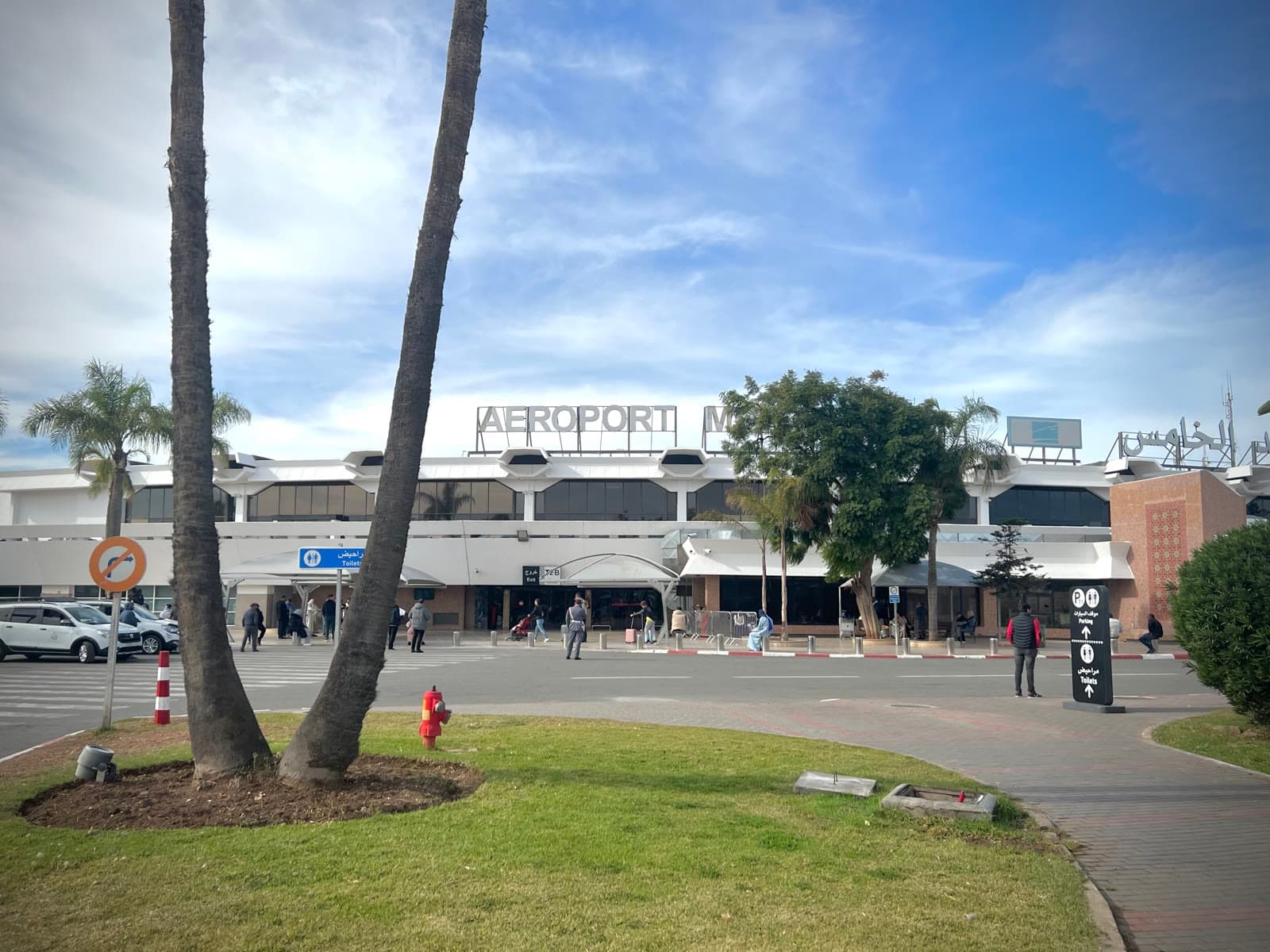 Front exterior of Casablanca Mohammed V International Airport in Morocco
