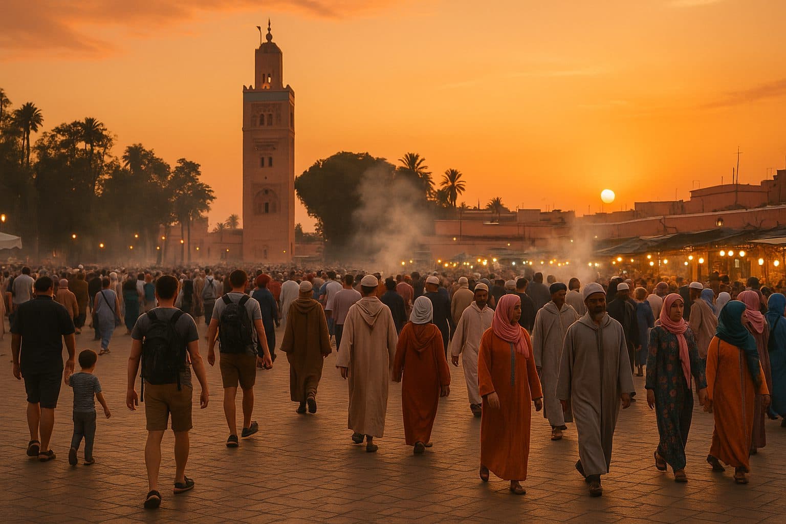 Jemaa el-Fnaa in Marrakech, where location-aware guidance is useful