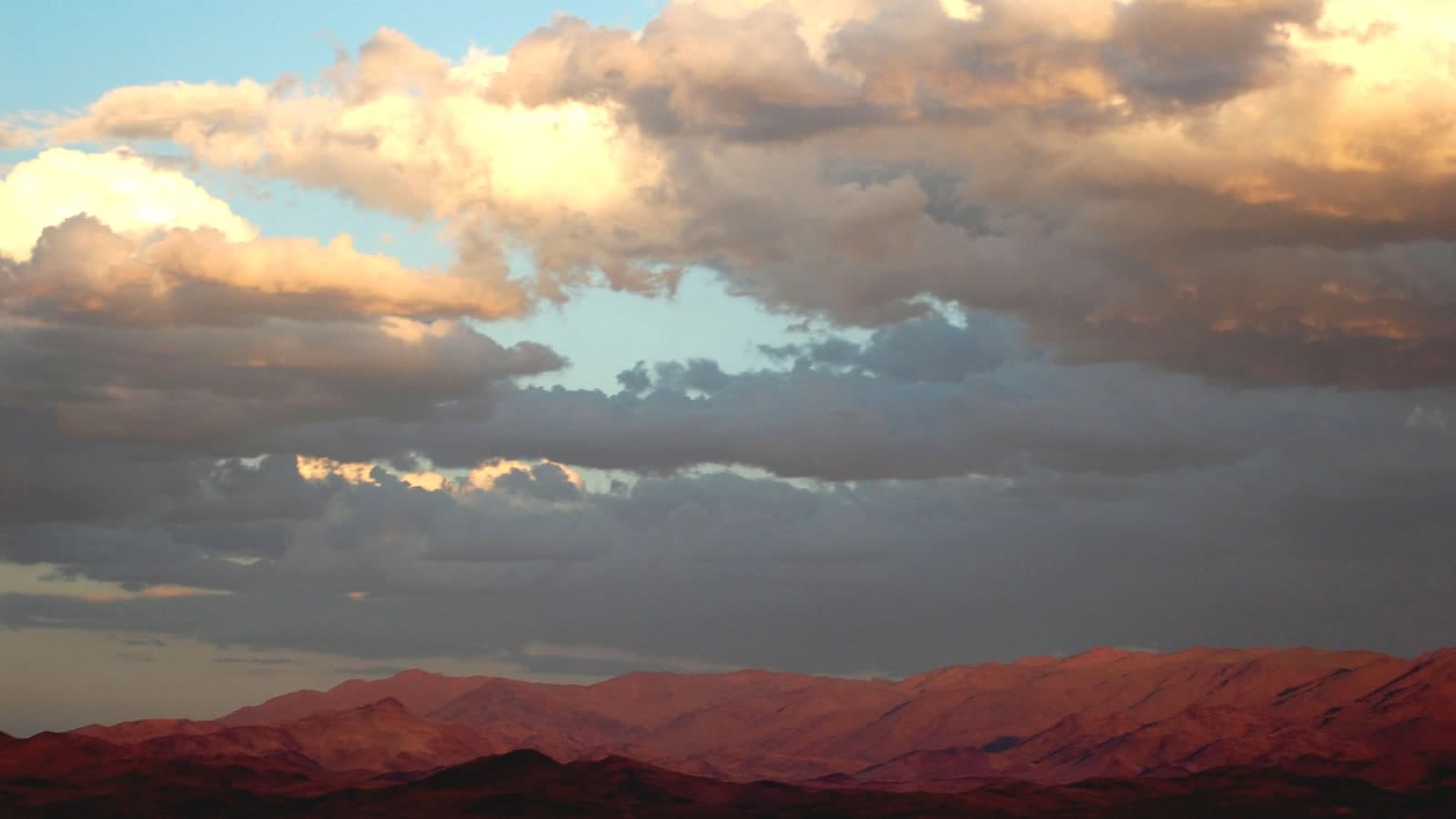 Atlas Mountains near Ouarzazate beneath evening clouds