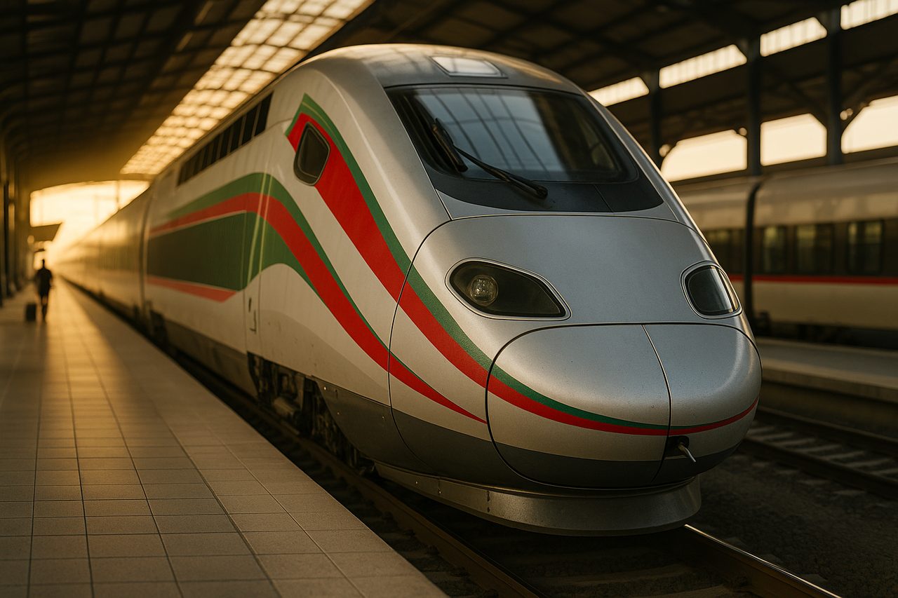 7 day morocco itinerary - ONCF Al Boraq high-speed train at Casablanca-Voyageurs platform